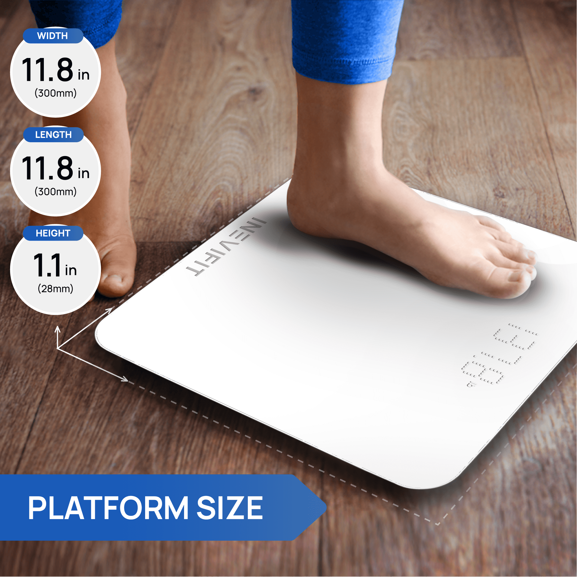  INEVIFIT Bathroom Scale, Highly Accurate Digital Bathroom Body  Scale, Measures Weight up to 400 lbs. Includes Batteries : inevifit: Health  & Household