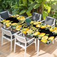 thumbnail image 2 of Yellow Lemons Table Cloths for 8 Foot Rectangle Tables, Summer Fruits Leaves Botanical Black Patio Waterproof Elastic Fitted Tablecloths, Washable Rectangular Table Cover for Camping, 2 of 8