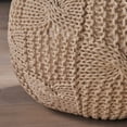 thumbnail image 4 of GDF Studio Ansel Knitted Cotton Pouf, Beige, 4 of 6