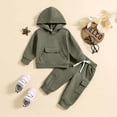 thumbnail image 2 of Wxirdiow Boys Clothes Boys Clothes Long Sleeve Hooded Pullover Colorblock Sweatshirt + Pants 2pcs Fall Winter Outfit Set Grey Size,2-3 Years, 2 of 9