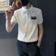 thumbnail image 5 of Top Rock Ropa de calle gráfica con cuello Camisetas masculinas Camiseta polo elegante para hombre Camiseta blanca original Xl Verano Básica Kpop, 5 of 5