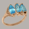 thumbnail image 2 of LBG British Made 18k Rose Gold Natural Blue Topaz Womens Promise Ring - 33 size options - Size 4.25, 2 of 5