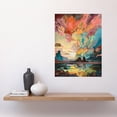 thumbnail image 2 of Van Gogh Inspired Atmospheric Clouds Over Mono Lake at Dawn Modern Watercolour Painting Large Wall Art Poster Print Thick Paper 18X24 Inch, 2 of 5