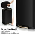 thumbnail image 4 of 13 Gallon Trash Can With Lid  50l Fingerprint Proof Stainless Steel Kitchen Removable Inner Bucket And Soft Close Pedal Rubbish Bin For Home Office Black, 4 of 7