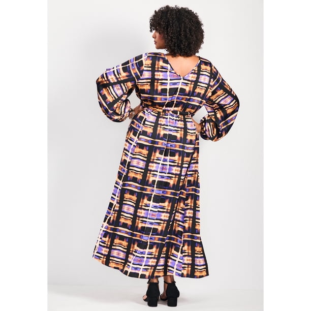 blouson sleeve maxi dress Maya Navy Fully Embellished Round Neck Long Blouson Sleeve Maxi Dress   Maya Deluxe