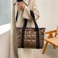 thumbnail image 3 of Bolsa de axila de rejilla acolchada acolchada para mujer Bolsa de asa superior de gran capacidad (marrón) Likrtyny multifunción de oficina, 3 of 9