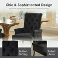 thumbnail image 4 of Lovableguy Mid Century Chenille Dining Chairs,Upholstered Tufted Kitchen Side Chairs with Armrests and Solid Wood Frame & Legs,for Dining, Kitchen & Living Room,Black, 4 of 8