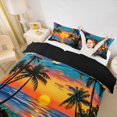 thumbnail image 3 of jejeloiu Tropical Sunset Beach Twin Duvet Cover For Girls,Palm Tree Ocean Twin Bedding,Multicolor Blue,Black Reversible,2pcs,1 Duvet Cover and 1 Pillowcase, 3 of 6