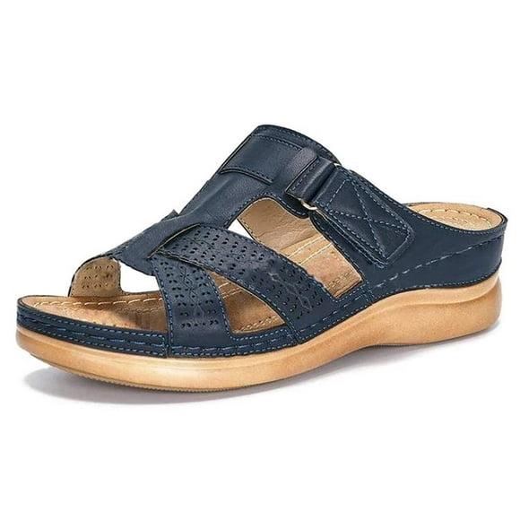 Hoshose Casual Sandals Women Dres sy Dearfoam Slippers Women Wedge Slippers Womens Slide Sandals, Dark Blue