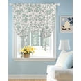 thumbnail image 2 of Turquoise Farmhouse Tie Up Curtains for Window, Thermal Insulated Balloon Shade Adjustable Rod Pocket Curtains Valance Panels for Kitchen Bathroom Cafe 52 x 45 Vintage Flower Leaf Botanical Plant, 2 of 6