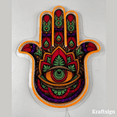 thumbnail image 4 of Craftnamesign Hamsa Hand Neon Acrylic Print Sign, Hamsa Hand Led Signs, Hamsa Hand Decor, 4 of 4