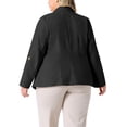 thumbnail image 4 of DARING DIVA Women's Plus Linen Cotton Blazer Work Suit Jacket 2X Black, 4 of 6