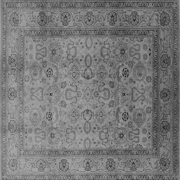Ahgly Company Indoor Square Oriental Gray Traditional Area Rugs, 8' Square