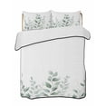 thumbnail image 2 of Quilts Twin XL Size, Sage Green Botanical Soft Comforter Bedding Set for Bed, Pastoral Leaf Watercolor Lightweight Quilted Bedspread with Pillow Cover(2 Pieces) for All Season, 68x98 Inch, 2 of 6