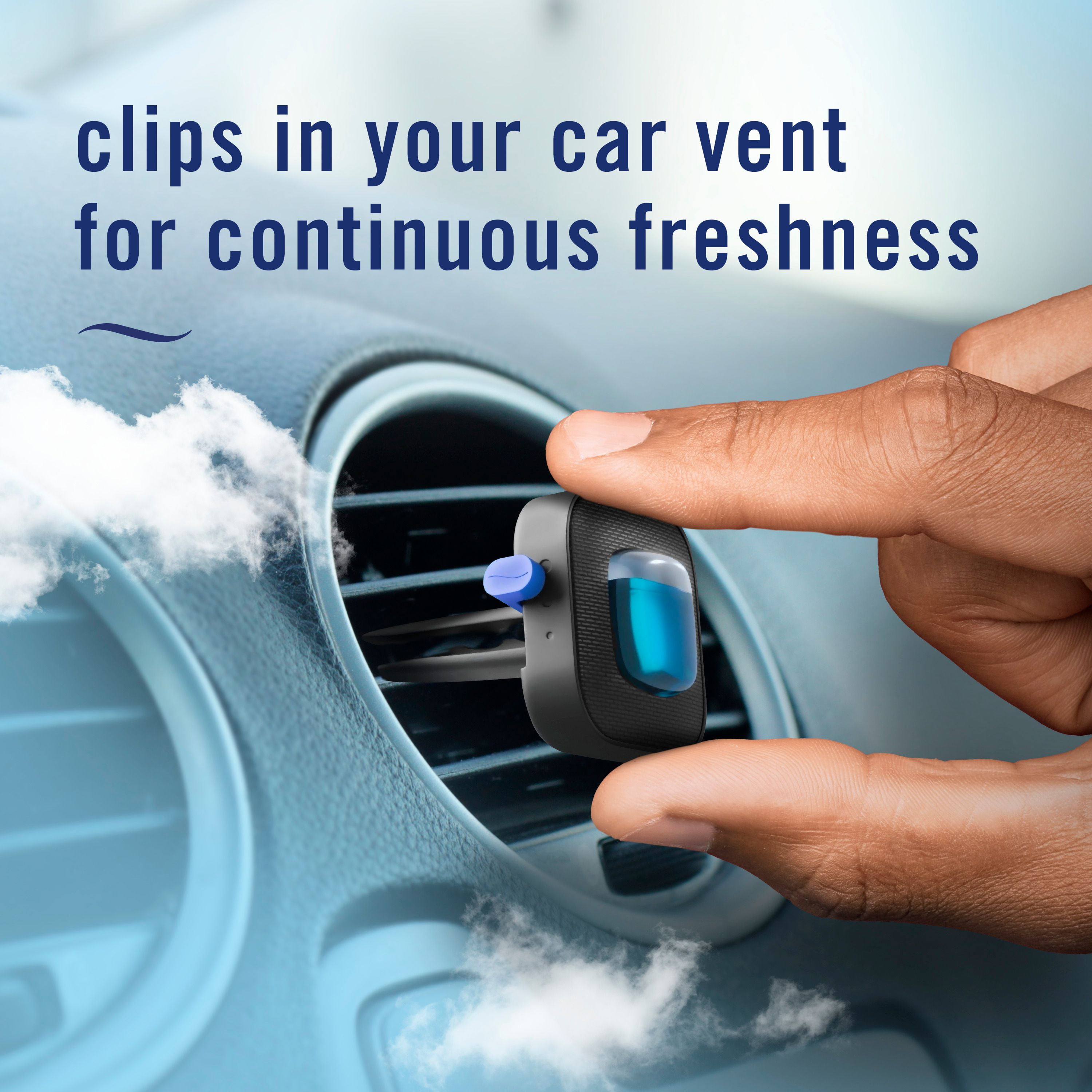 Febreze Car Air Freshener, Odor-Fighting Automotive Vent Clip, Linen & Sky Scent, 2 mL