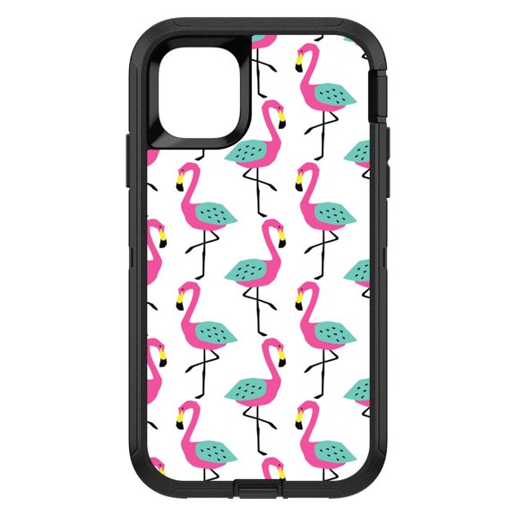 DistinctInk Custom SKIN / DECAL compatible with OtterBox Defender for iPhone 11 (6.1" Screen) - Summer Graphics - Flamingo Pattern - Pink