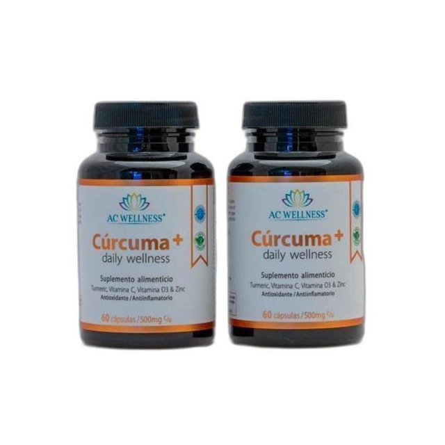 2 Curcuma+ AC Wellness Suplemento Alimenticio 60 Capsulas Ac Wellness Curcuma+