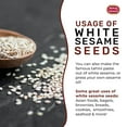 thumbnail image 4 of White Sesame Seeds 3LB Bag - Natural, Raw, Hulled - By Spicy World, 4 of 7