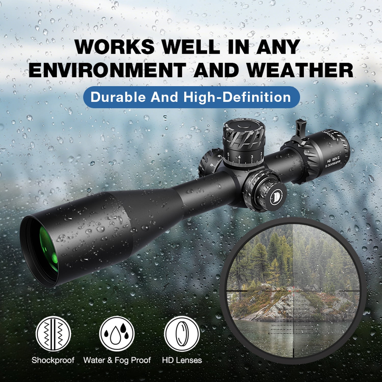 DISCOVERYOPT HD GEN2 5-30X56 Long-Range Shooting Riflescope Side Focus 34mm With Illuminated Reticle