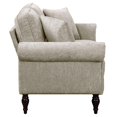 thumbnail image 3 of Furniture of America Elm Chenille Upholstered Loveseat in Light Brown, 3 of 9