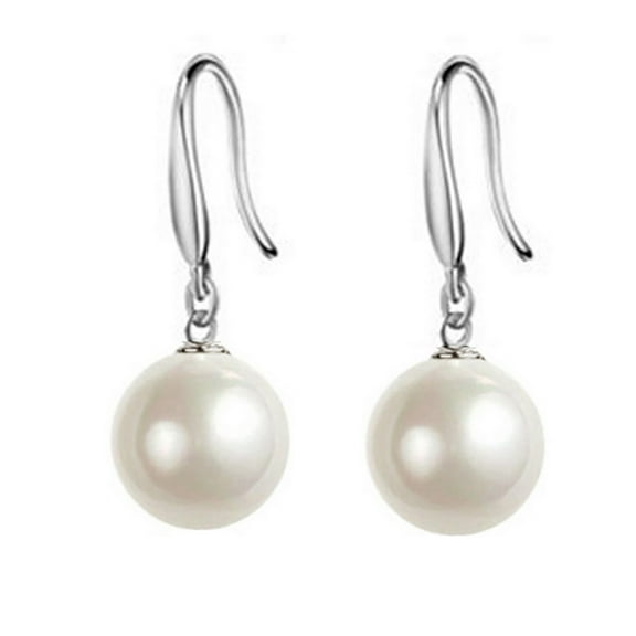 ddioayh Stylish White Teardrop Simulation Pearl Earrings,Dangle for Women Baroque Style Jewelry Long Temperament Hook Simple Earrings Hanging Jewelry,Party Accessories