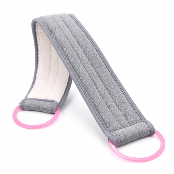 Beacozofu Double-Sided Back Scrubber Strap, Long Bath Exfoliating Towel with Handles for Shower, Gray (1 Count)
