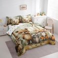 thumbnail image 3 of Feelyou Cute Raccoon Bear Bedding Comforter Set 7 Pieces, Rustic Fox Squirrel Full Bedding Set, Kawaii Jungle Animals Reversible Fitted Sheet Flat Sheet, Breathable Home Decor, 3 of 8