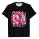 thumbnail image 2 of Mujeres Pantalones Cortos de Verano Flor Impresión Cuello Redondo Manga Corta Superior, Casual, 2 of 4