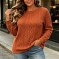 thumbnail image 3 of yillto Womens Cable Knit Sweater Plus Size Fall Winter Round Neck Pullover Fashion Knit Long Sleeve Sweaters, 3 of 6