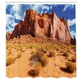 thumbnail image 2 of Ambesonne Southwestern Shower Curtain, Utah Monument Valley, 69"Wx84"L, Burnt Sienna and Blue, 2 of 4