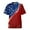 Red, variant on Men's Patriotic Pocket Detail Henley Shirt, Short Sleeve Button-Up Top with Retro American Flag Design ,Royal Blue M