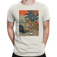 thumbnail image 2 of Smartprints Leopard Working on Laptop Men's T-Shirt Off White, Cotton, S, 2 of 3