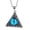 Blue with chain, variant on Men's Stainless Steel Vintage Gothic Triangle Demon Red Evil Eyes All Seeing Pendant Necklace with Chain