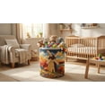 thumbnail image 4 of Quilted Laundry Basket Boho Fabric Floral Storage Hamper for Nursery Bedroom Laundry Room Clothes Toys (Beach joy), 4 of 7