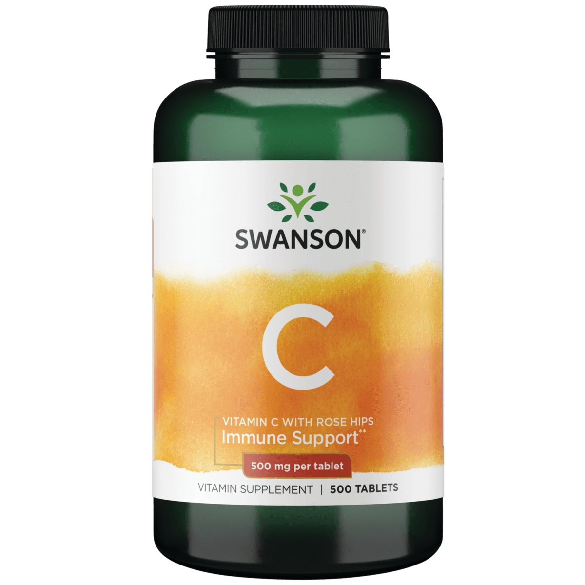 Swanson Vitamin C with Rose Hips Tablets, 500 mg, 500 Count