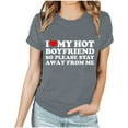 thumbnail image 1 of TIMIFIS T-Shirts de la Saint-Valentin pour Femmes, Manches Courtes, Col Rond, Mode, Imprimé Cœur d'Amour, 1 of 3