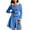 Blue, variant on Wensltd Women Christmas Fleece Hooded Coat Fashion Button Design Solid Color Casual Long Sleeve Winter Jacket