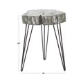 thumbnail image 5 of DecMode 19" x 26" Gray Magnesium Oxide Tree Trunk Accent Table with Black Metal Hairpin Legs, 1-Piece, 5 of 15
