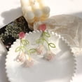 thumbnail image 4 of Pendientes de flores con cuentas hechos a mano, Kit de Material de accesorios, accesorios de flores de cristal de verano, pendientes colgantes, 4 of 5