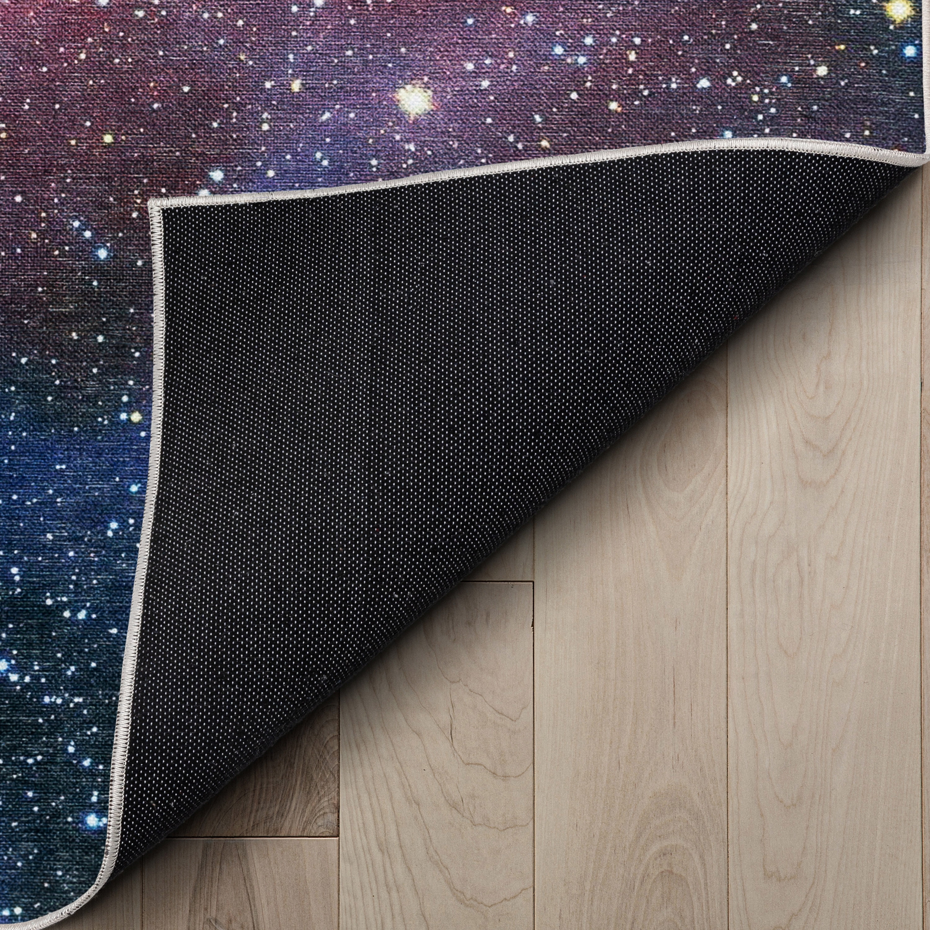 Well Woven Celestial Space Nebula Space Nebula Constellation Multi Color Flat Pile Easy to Clean 5'3" x 7'3" Area Rug for Living Room Dining Room Bedroom and Kitchen