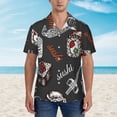 thumbnail image 4 of Bixox Men's Hawaiian Shirts Men's Japanese Sushi Hashi Print Short-Sleeve Shirt-Medium, 4 of 8