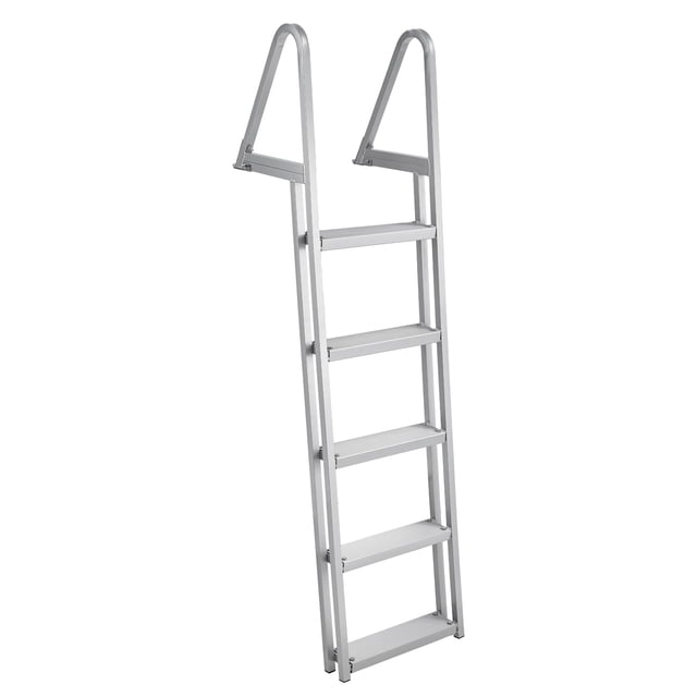 Yiwa Removable 5 Step Pool Ladder, Non-Slip Pedals and Handrails, 350lb Capacity for Pontoon Boat, Lake, Marine, or RV Boarding
