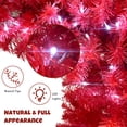 thumbnail image 5 of SESSLIFE 6ft Prelit Christmas Tree with 1250 Lush Tips and 250 LED Lights, Bent Light Up Artificial Christmas Trees, Xmas Tree Party Holiday Decoration, Pink, TE1963, 5 of 10