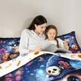 thumbnail image 5 of Manfei Cartoon Owl Full Size Comforter Sets for Kids, Happy Halloween Bedding Comforter Set, Pumpkin Butterfly Bedding Sets, Festival Bedroom Decor, Reversible 3 Pieces, 5 of 8