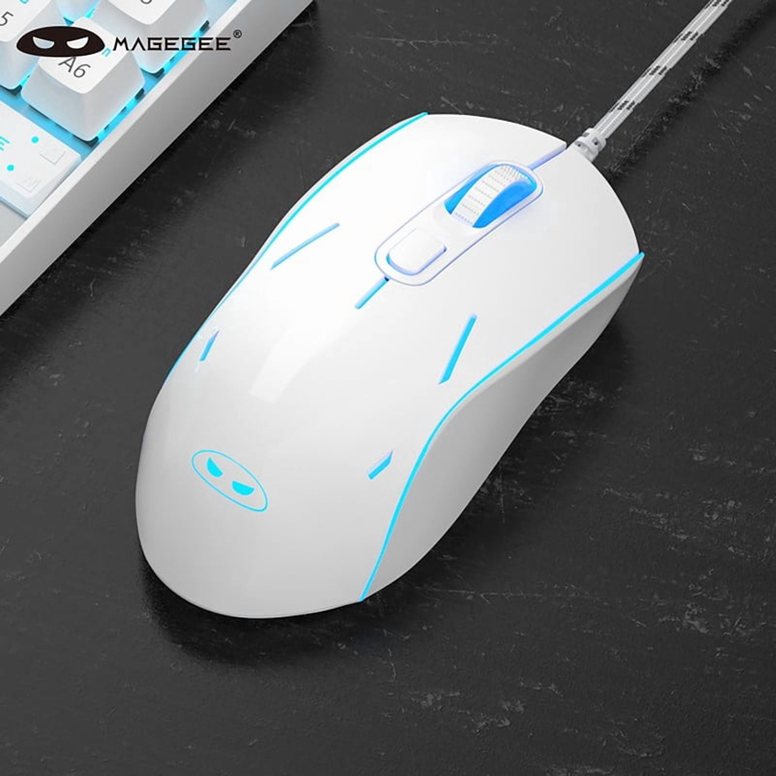 MageGee G12 Wired Mute Gaming Mouse , 7 Colors Breathing LED Backlit Mouse, 6 Adjustable DPI Ergonomic Optical Mouse for Windows