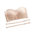 thumbnail image 6 of Girls Strapless Bandeau Bra for Teen Wireless Side Support with Dual-Color Adjustable Straps(Beige,M), 6 of 6