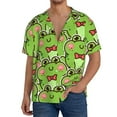 thumbnail image 3 of Sigee Cute Green Frog Print Men's Shirts Casual Button Down Short Sleeve Summer Beach Shirt Hawaiian Vacation Shirts Tee Shirt-XX-Large, 3 of 7