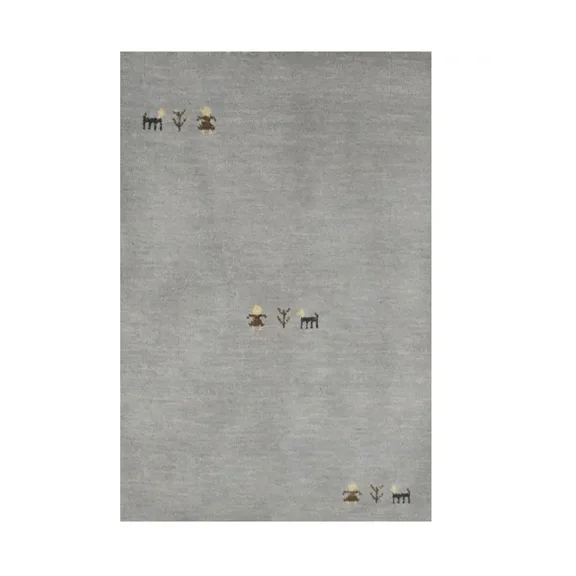 Magic Rugs Modern Gabbeh Steel Gray Pictorial Area Rug, 2' x 3'