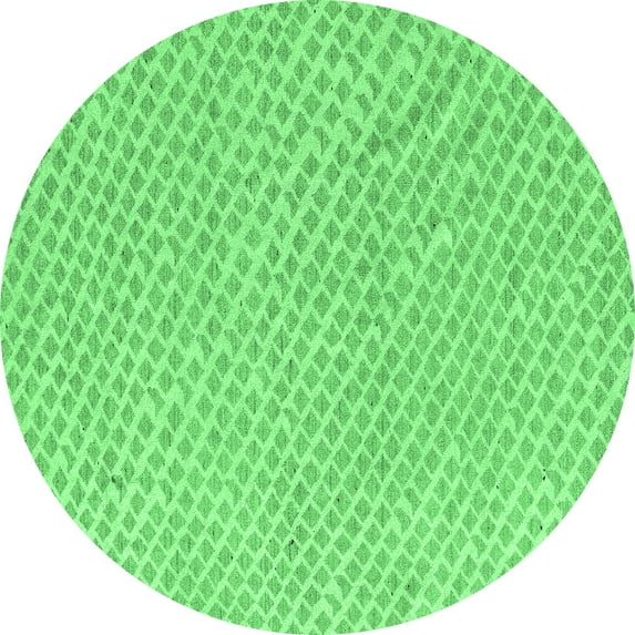 Ahgly Company Indoor Round Oriental Emerald Green Modern Area Rugs, 6' Round