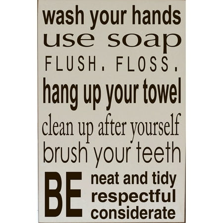 Bathroom Sign At Walmart vinyl crafts bathroom rules wood sign - walmart Bathroom Sign At Walmart vinyl crafts bathroom rules wood sign - walmart